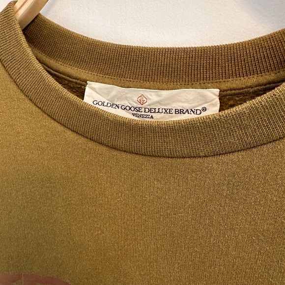 GOLDEN GOOSE Deluxe Brand Elise Oversized Sweatshirt in Musk (Mustard Green) XXS - Picture 7 of 15